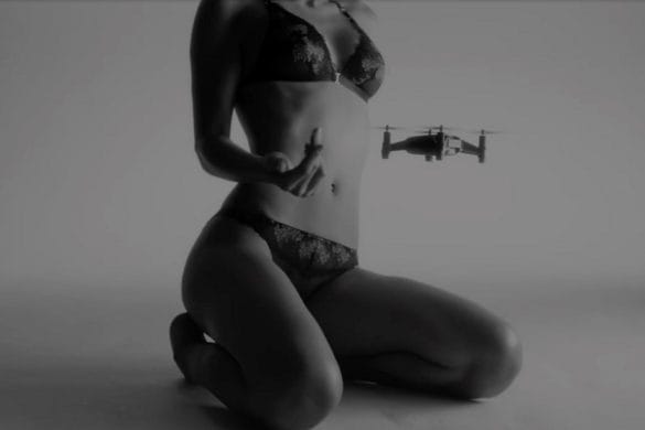 Aubade, 1er film intéraction de lingerie shoooté par un drone