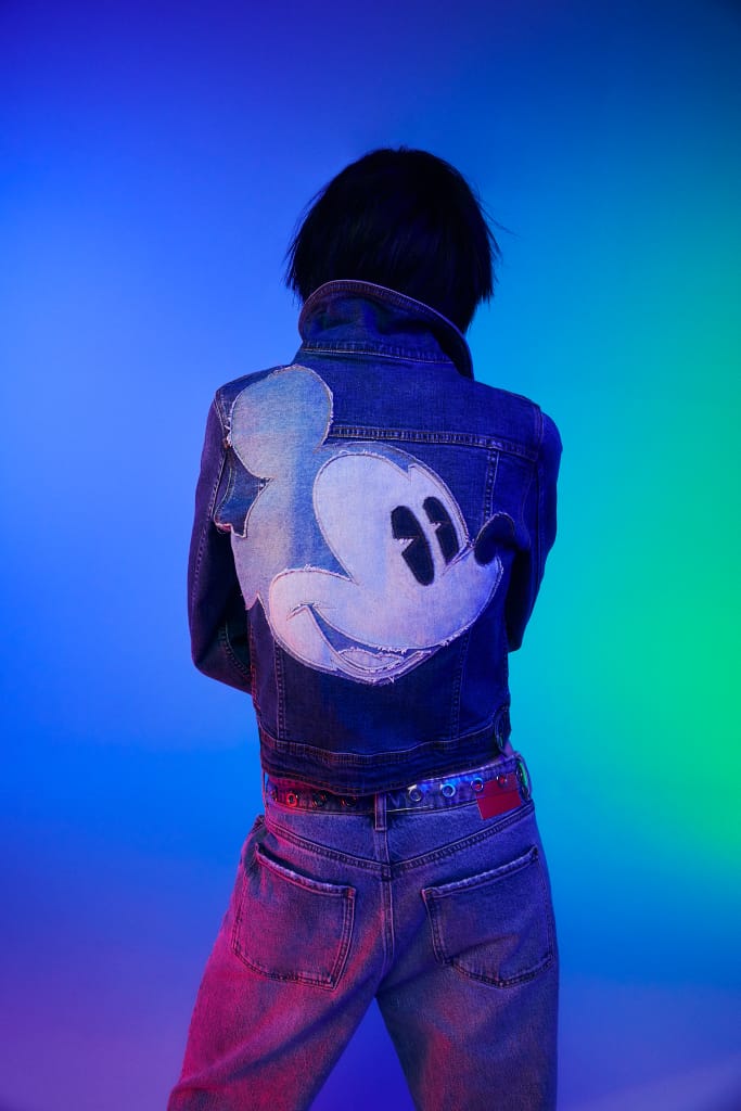 Sweat En Polaire Disney Mickey Et Minnie Oversize - Bleu - Taille