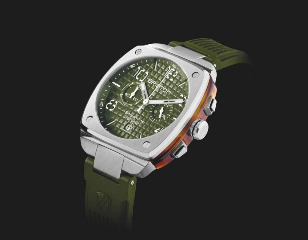 Streamliner Urban bracelet en caoutchouc de couleur vert olive / Cadran gaufré de couleur vert olive. 